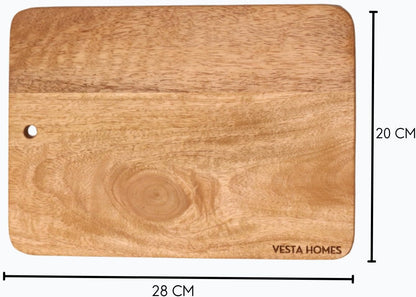 Wooden Cutting Board for Kitchen/Chopping, Serving Board, Platter for Vegetables, Fruits, Cheese and Charcuterie | Natural Acacia Wood |15 * 10 Inches | Handcrafted in India