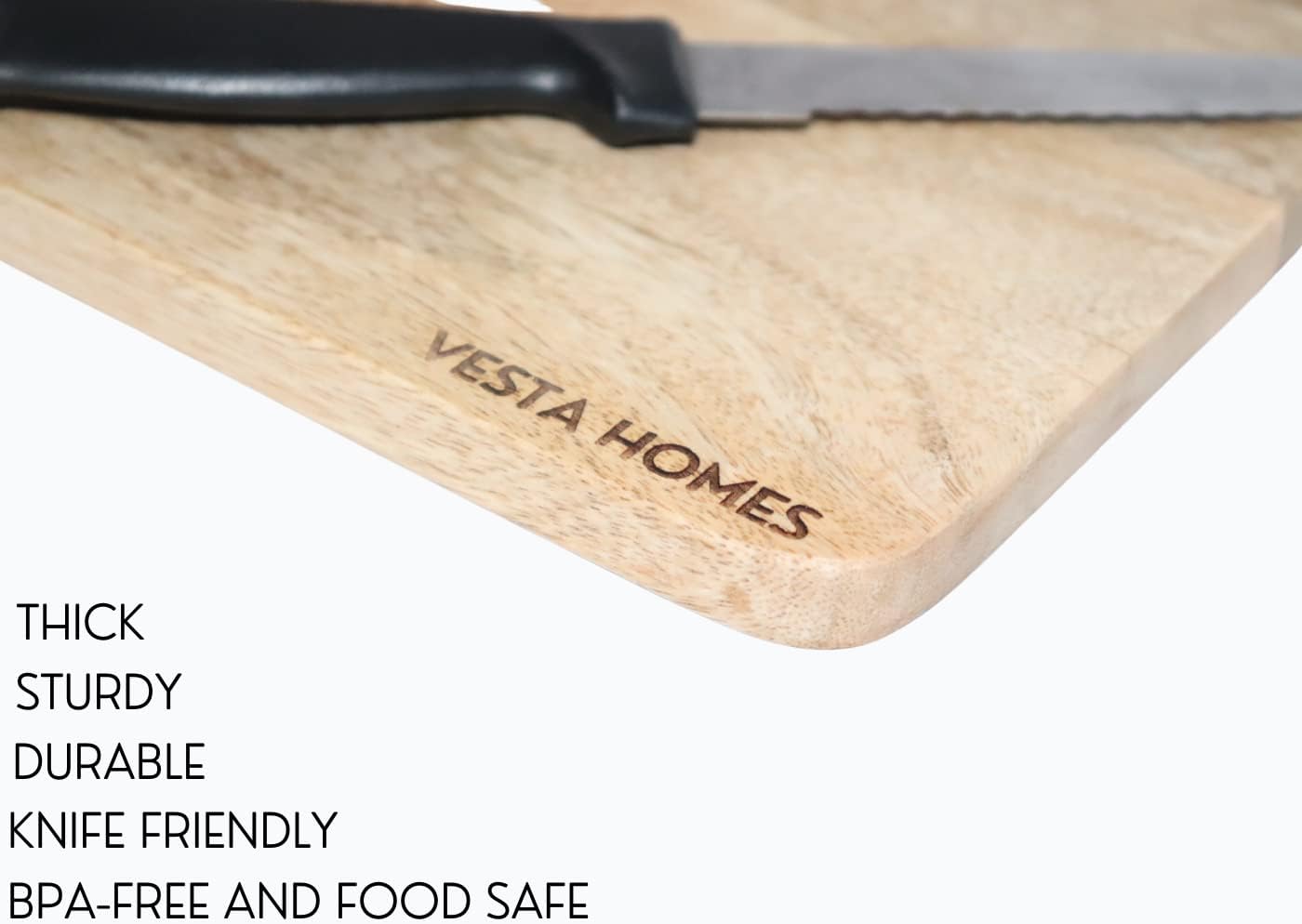 Wooden Cutting Board for Kitchen/Chopping, Serving Board, Platter for Vegetables, Fruits, Cheese and Charcuterie | Natural Acacia Wood |15 * 10 Inches | Handcrafted in India