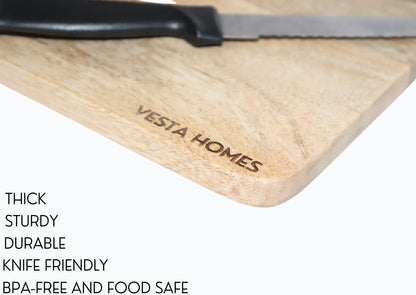 Wooden Cutting Board for Kitchen/Chopping, Serving Board, Platter for Vegetables, Fruits, Cheese and Charcuterie | Natural Acacia Wood |15 * 10 Inches | Handcrafted in India