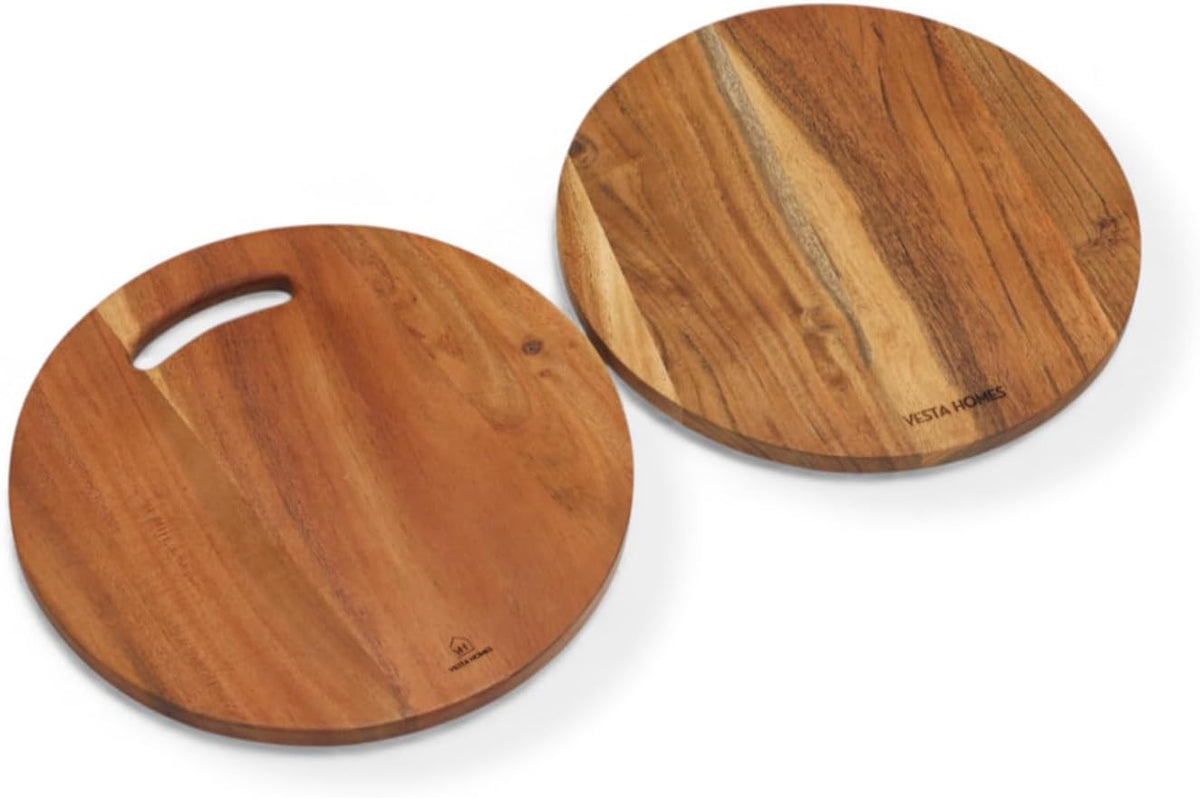 Wooden Cutting Board for Kitchen/Chopping, Serving Board, Platter for Vegetables, Fruits, Cheese and Charcuterie | Natural Acacia Wood |15 * 10 Inches | Handcrafted in India