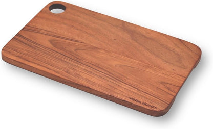 Wooden Cutting Board for Kitchen/Chopping, Serving Board, Platter for Vegetables, Fruits, Cheese and Charcuterie | Natural Acacia Wood |15 * 10 Inches | Handcrafted in India