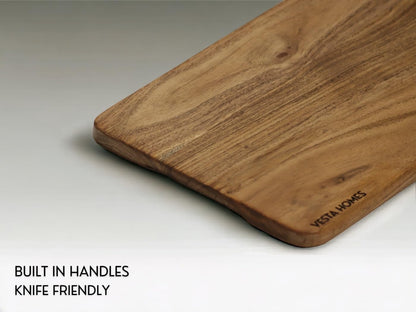 Wooden Cutting Board for Kitchen/Chopping, Serving Board, Platter for Vegetables, Fruits, Cheese and Charcuterie | Natural Acacia Wood |15 * 10 Inches | Handcrafted in India