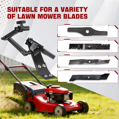 Lawn Mower Blade Sharpener 15°-45° Adjustable Frame With Ball Bearings Lawn Mower Blade Sharpener Tool For Standard Straight/Covered/High-Lift Mower Blades Compatible With Most Angle Grinders