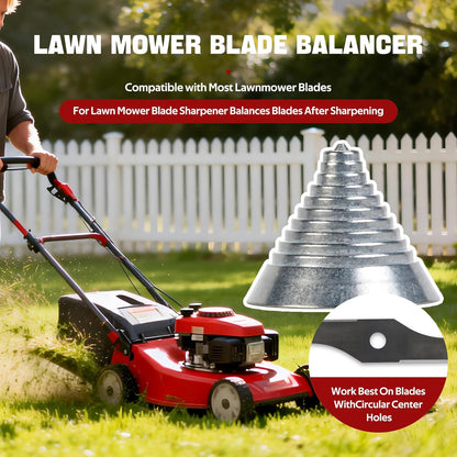 Lawn Mower Blade Sharpener 15°-45° Adjustable Frame With Ball Bearings Lawn Mower Blade Sharpener Tool For Standard Straight/Covered/High-Lift Mower Blades Compatible With Most Angle Grinders