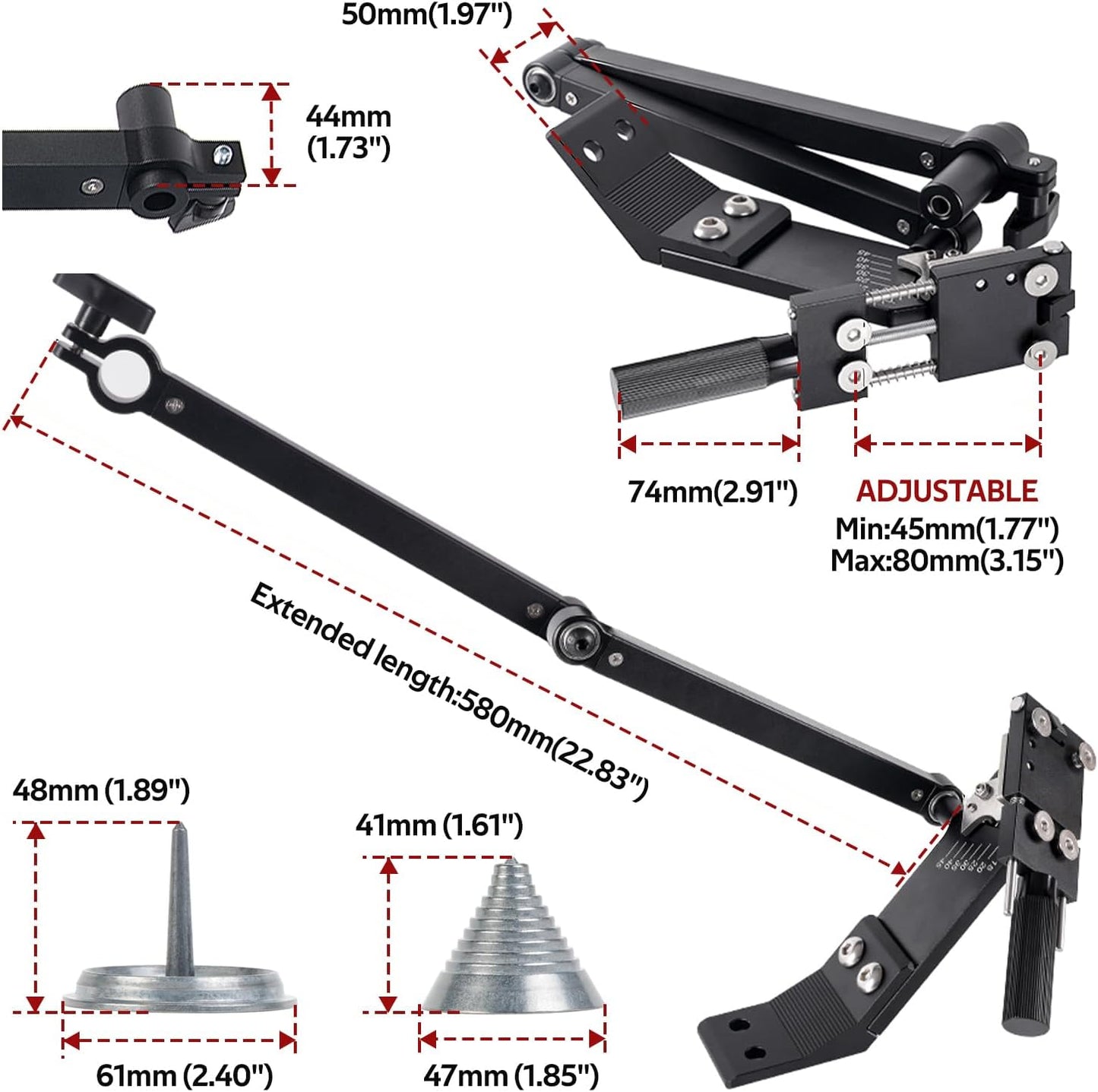 Lawn Mower Blade Sharpener 15°-45° Adjustable Frame With Ball Bearings Lawn Mower Blade Sharpener Tool For Standard Straight/Covered/High-Lift Mower Blades Compatible With Most Angle Grinders