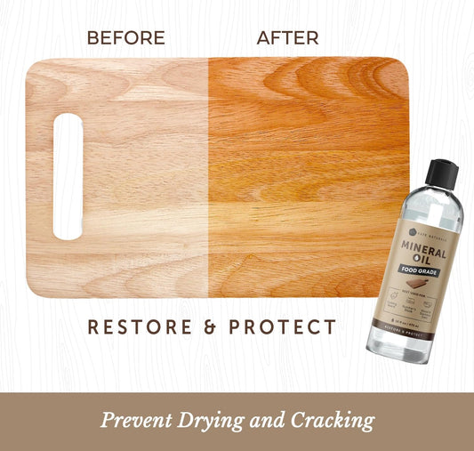 Mineral Oil for Wood Cutting Board, Butcher Block, and Knife. Food Grade Mineral Oil for Wooden Cutting Board & Utensils (8oz, Food Safe) | Food Grade & Food Safe Mineral Oil to Protect Wooden Cutting Board & Utensils, Bamboo Boards, Stainless Steel Knife