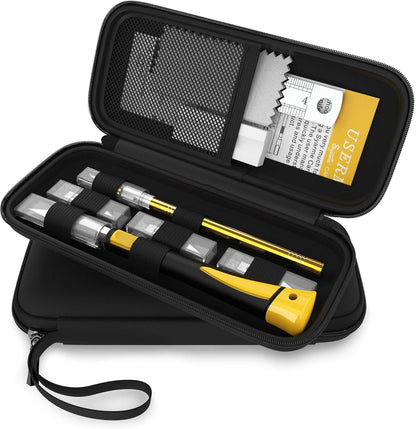 Craft Knife Set, Exacto Knife with Rubber Handle for Cutting, Carving, Scrapbooking, DIY, and Modeling, Including 2 Hobby Knife, 20 Replacement Exacto Blades, Storage Box, Sharpening Stone, Etc