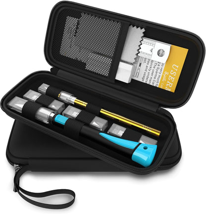 Craft Knife Set, Exacto Knife with Rubber Handle for Cutting, Carving, Scrapbooking, DIY, and Modeling, Including 2 Hobby Knife, 20 Replacement Exacto Blades, Storage Box, Sharpening Stone, Etc