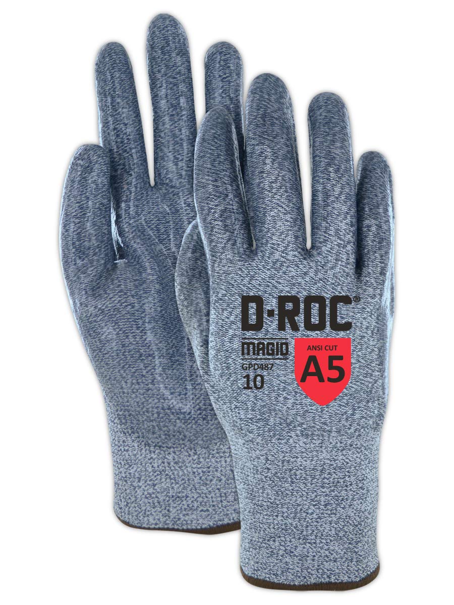 MAGID D-ROC ANSI A5 Heat-Resistant Silicone Coated Work Gloves, 1 Pair, Size 6/XS (GPD487)