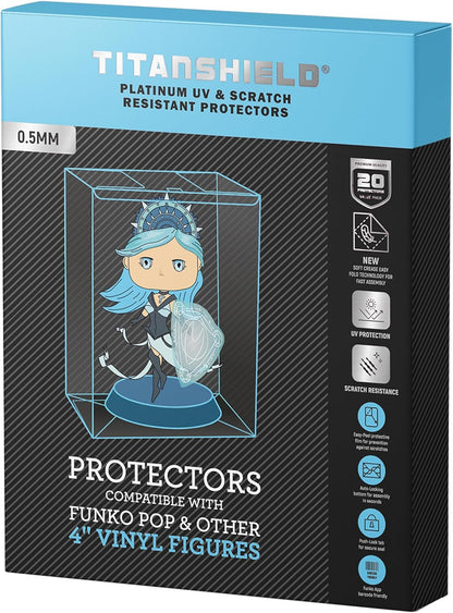 0.5mm Platinum UV and Scratch Resistant Pop Protectors Sleeve Case Compatible with Funko - 4" Inch Pop! Vinyl Figures (8 Count)