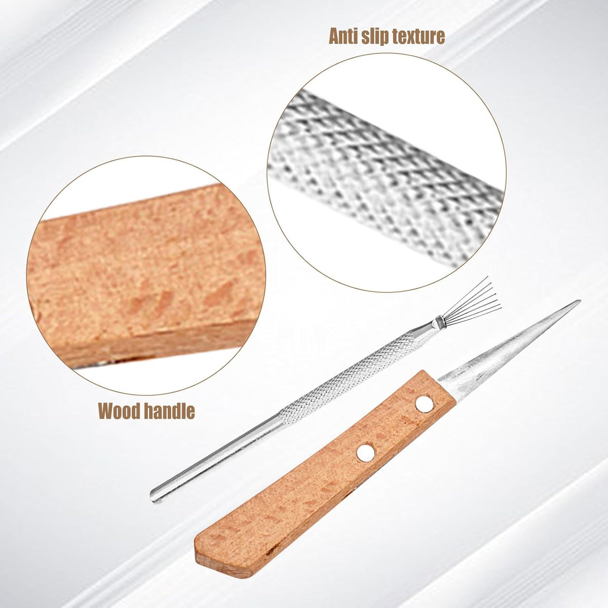 Fettling Knife and Sculpture Feather Pin Set, 10pcs Knife + 40pcs Pin Wooden Handle Carving Knife Ceramic Polymer Clay Pottery Tools for Pottery Sculpting Carving Modeling Craft Art DIY