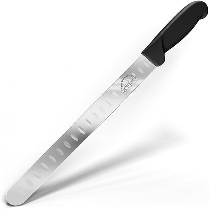 Smoked BBQ 6 Inch Curved Beef Brisket Trimming and Boning Knife and 11" Meat Slicing Knife Bundle. Stainless Steel.