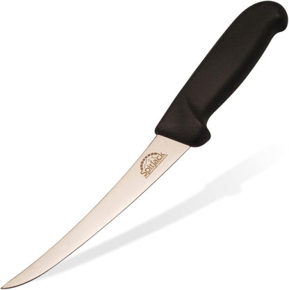 Smoked BBQ 6 Inch Curved Beef Brisket Trimming and Boning Knife and 11" Meat Slicing Knife Bundle. Stainless Steel.