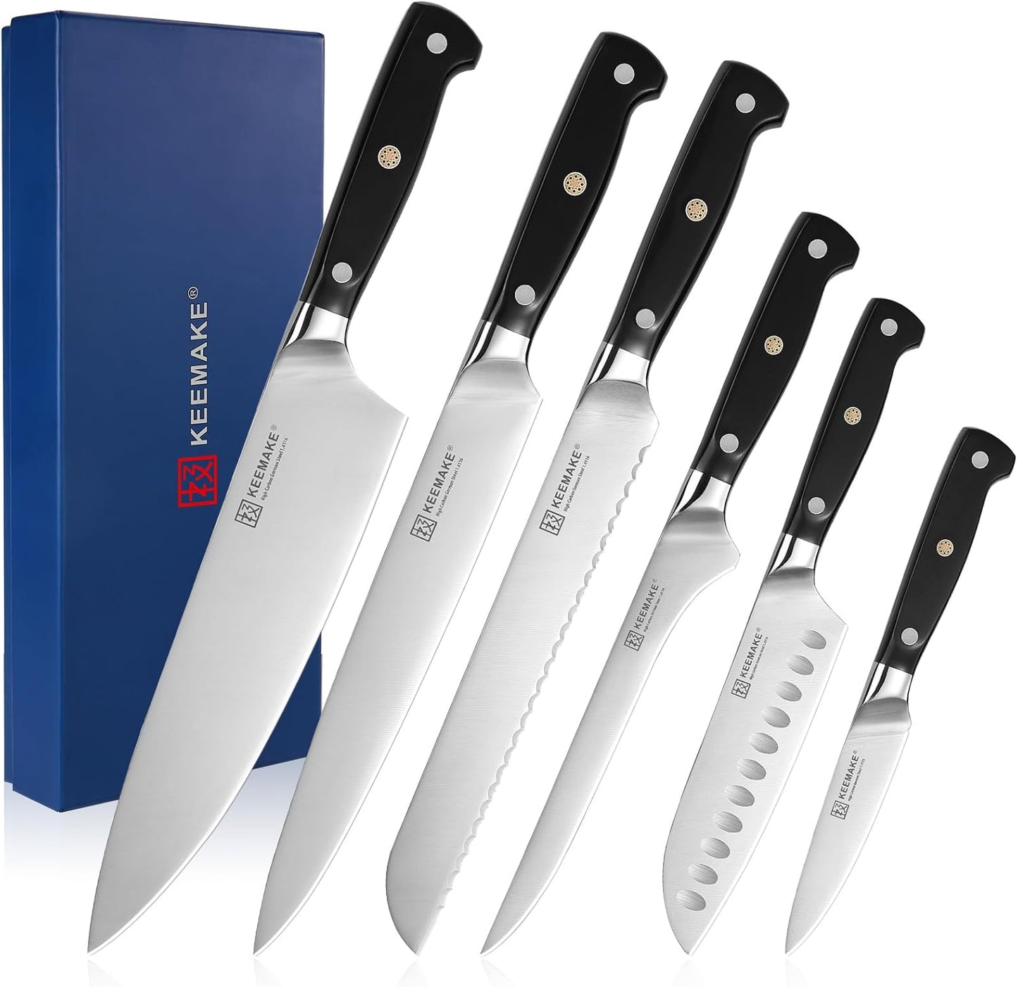 3 Pieces Knife Set, High Carbon Stainless Steel Chef Knives Sets with Ergonomic Pakkawood Handle, Professional Ultra Sharp Kitchen Knife Sets, Father Day Gifts