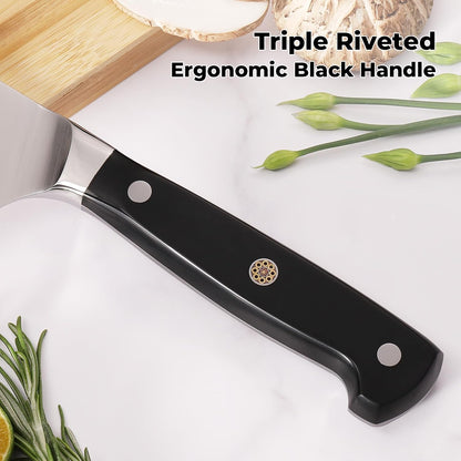 3 Pieces Knife Set, High Carbon Stainless Steel Chef Knives Sets with Ergonomic Pakkawood Handle, Professional Ultra Sharp Kitchen Knife Sets, Father Day Gifts