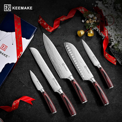3 Pieces Knife Set, High Carbon Stainless Steel Chef Knives Sets with Ergonomic Pakkawood Handle, Professional Ultra Sharp Kitchen Knife Sets, Father Day Gifts