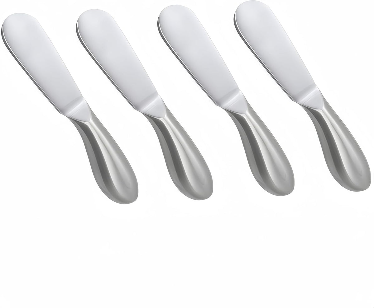 4 Pcs Stainless Steel Cheese and Butter Spreader Knives Set | Charcuterie Utensils for Cheese, Cold Butter, Jam, Pastry Making