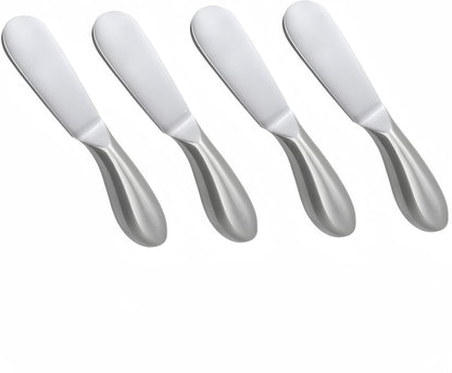 4 Pcs Stainless Steel Cheese and Butter Spreader Knives Set | Charcuterie Utensils for Cheese, Cold Butter, Jam, Pastry Making