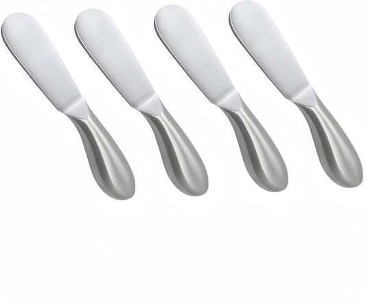 4 Pcs Stainless Steel Cheese and Butter Spreader Knives Set | Charcuterie Utensils for Cheese, Cold Butter, Jam, Pastry Making