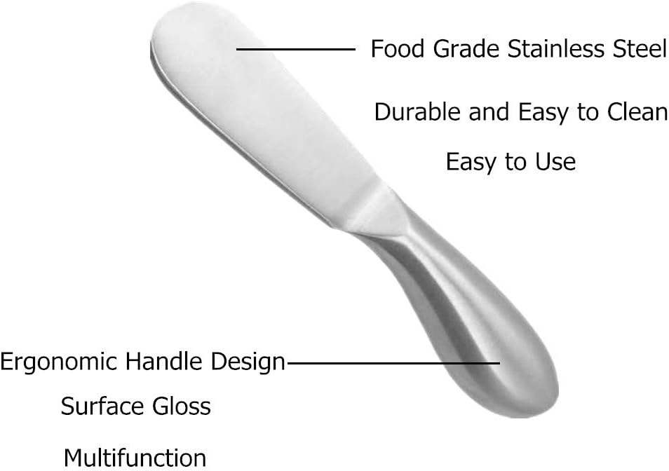 4 Pcs Stainless Steel Cheese and Butter Spreader Knives Set | Charcuterie Utensils for Cheese, Cold Butter, Jam, Pastry Making