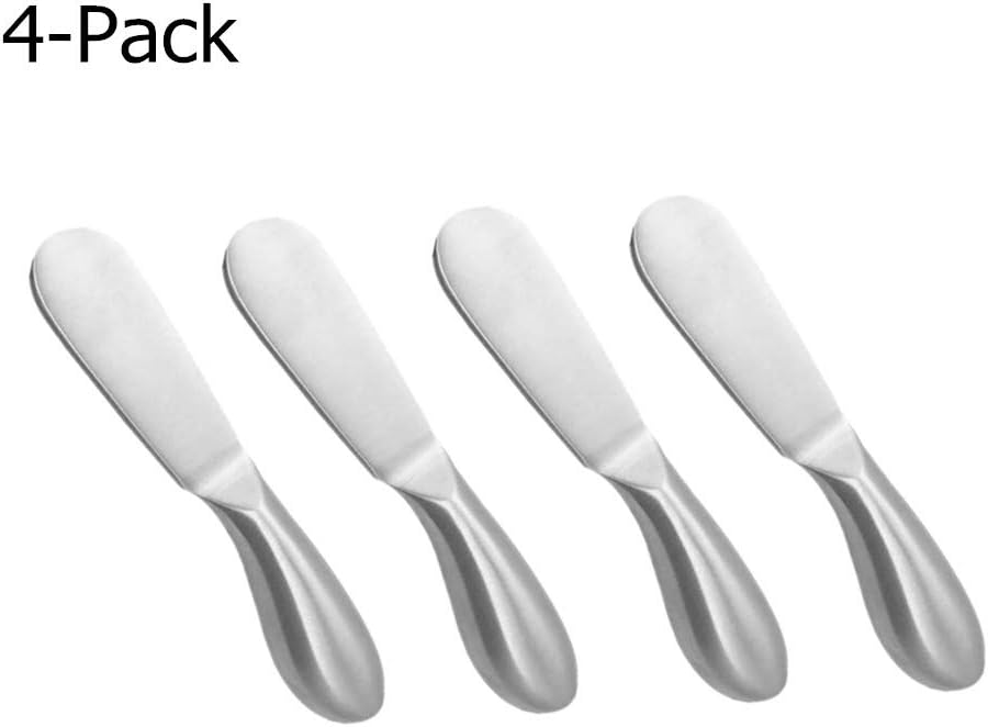 4 Pcs Stainless Steel Cheese and Butter Spreader Knives Set | Charcuterie Utensils for Cheese, Cold Butter, Jam, Pastry Making