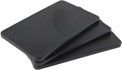 10x6 Inch Small and Bar Board Set, Black Plastic - 3 Pack