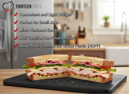 10x6 Inch Small and Bar Board Set, Black Plastic - 3 Pack