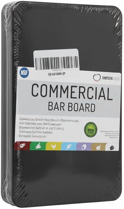 10x6 Inch Small and Bar Board Set, Black Plastic - 3 Pack