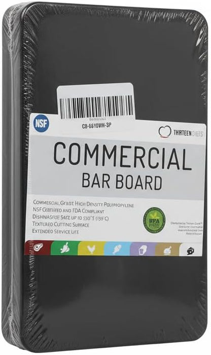 10x6 Inch Small and Bar Board Set, Black Plastic - 3 Pack