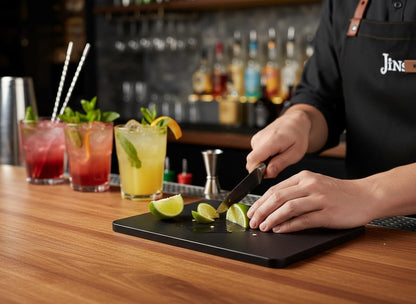 10x6 Inch Small and Bar Board Set, Black Plastic - 3 Pack