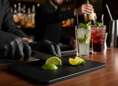 10x6 Inch Small and Bar Board Set, Black Plastic - 3 Pack
