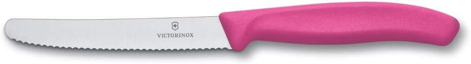 Swiss Classic 4-1/2-Inch Utility Knife with Round Tip, Pink Handle