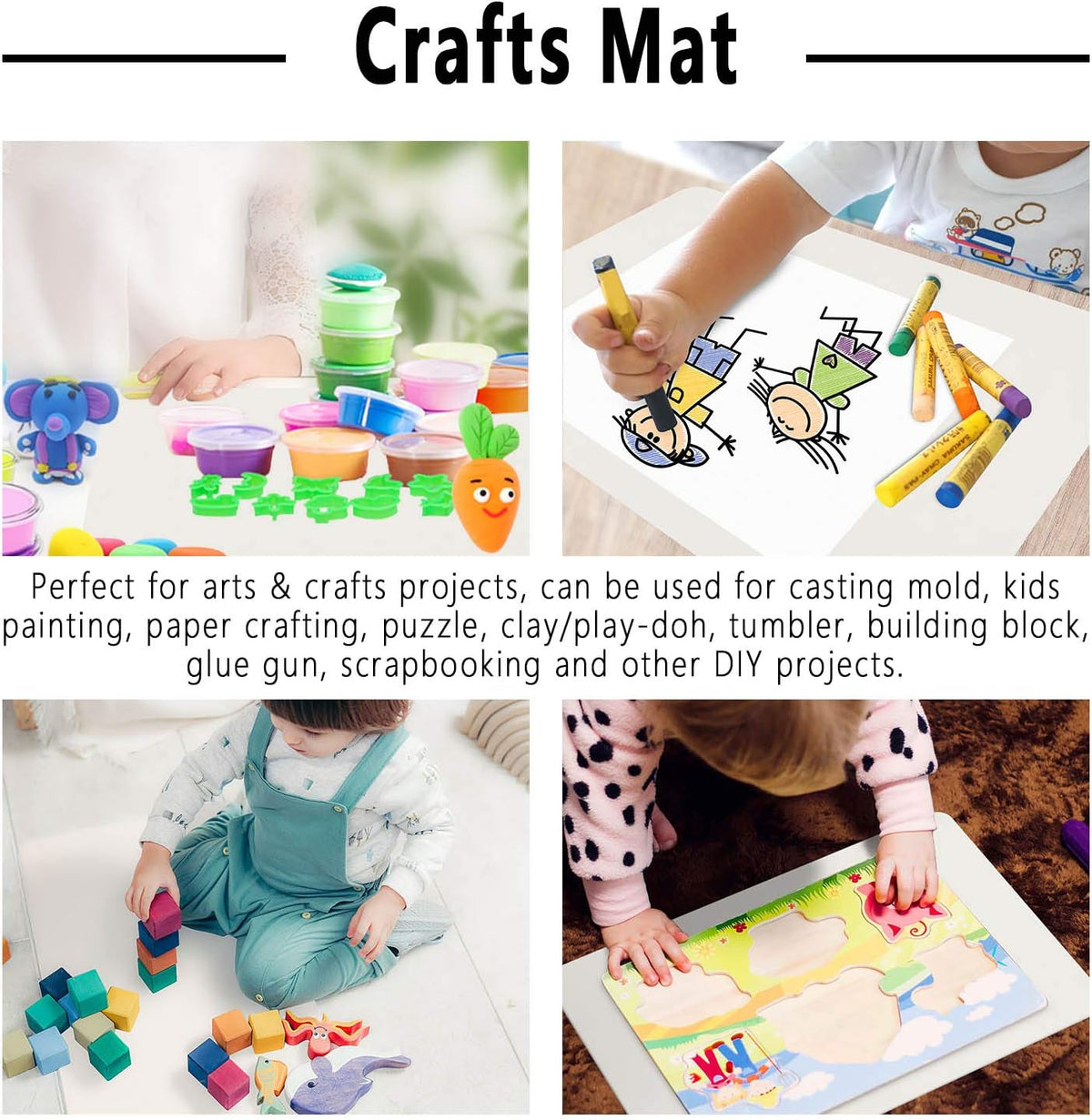 Silicone Crafts Mat, Silicone Sheets for Crafts, Painting, Nail Arts, Clay, Resin Jewelry Casting Molds Mat, Table Pad Placemat, Nonstick Nonslip, Gray & Beige & Light Blue (15.7x11.8 inch)