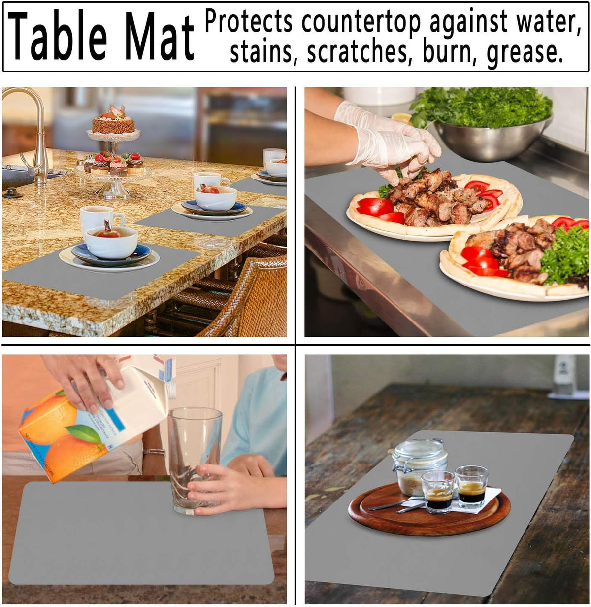 Silicone Crafts Mat, Silicone Sheets for Crafts, Painting, Nail Arts, Clay, Resin Jewelry Casting Molds Mat, Table Pad Placemat, Nonstick Nonslip, Gray & Beige & Light Blue (15.7x11.8 inch)