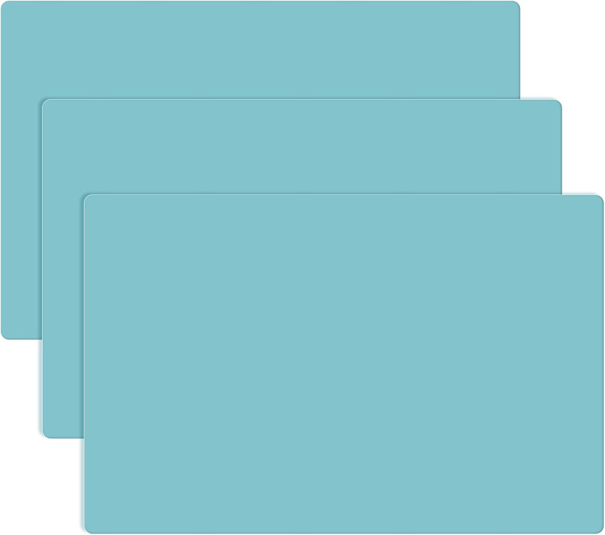 Silicone Crafts Mat, Silicone Sheets for Crafts, Painting, Nail Arts, Clay, Resin Jewelry Casting Molds Mat, Table Pad Placemat, Nonstick Nonslip, Gray & Beige & Light Blue (15.7x11.8 inch)