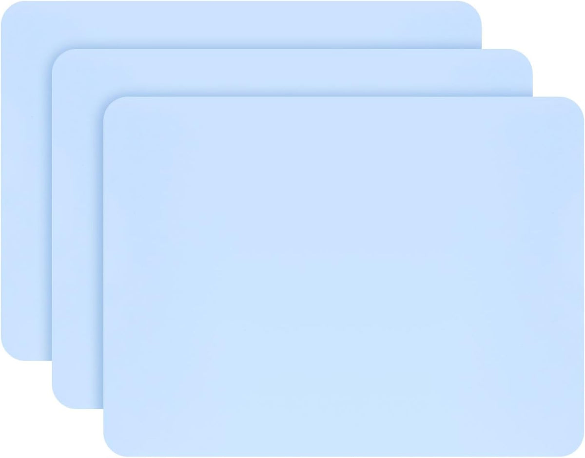 Silicone Crafts Mat, Silicone Sheets for Crafts, Painting, Nail Arts, Clay, Resin Jewelry Casting Molds Mat, Table Pad Placemat, Nonstick Nonslip, Gray & Beige & Light Blue (15.7x11.8 inch)