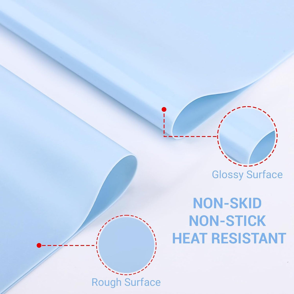 Silicone Crafts Mat, Silicone Sheets for Crafts, Painting, Nail Arts, Clay, Resin Jewelry Casting Molds Mat, Table Pad Placemat, Nonstick Nonslip, Gray & Beige & Light Blue (15.7x11.8 inch)