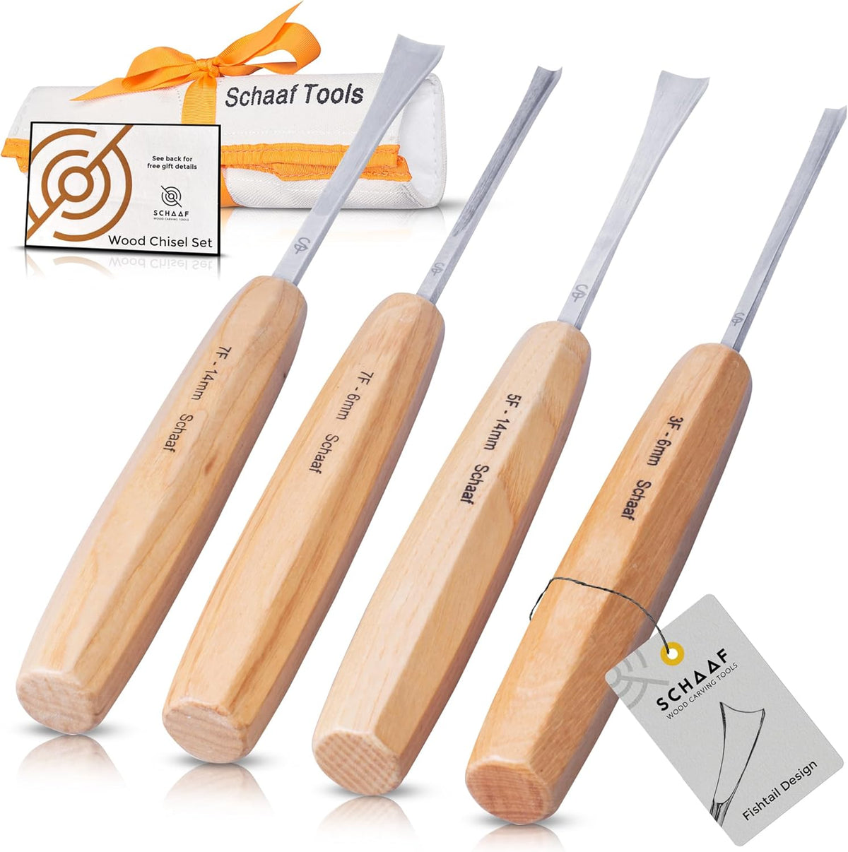 Schaaf Wood Carving Tools Wood Chisel Set with Gouges, Cr-V 60 Steel