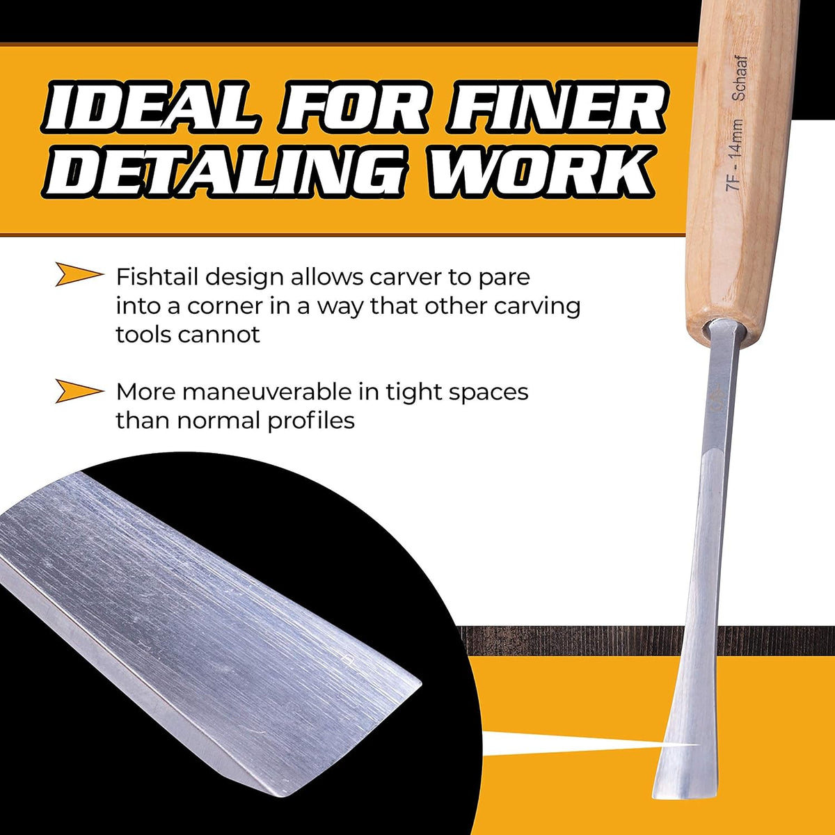 Schaaf Wood Carving Tools Wood Chisel Set with Gouges, Cr-V 60 Steel
