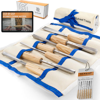 Schaaf Wood Carving Tools Wood Chisel Set with Gouges, Cr-V 60 Steel
