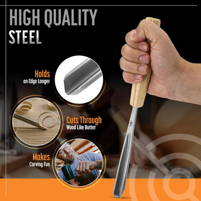 Schaaf Wood Carving Tools Wood Chisel Set with Gouges, Cr-V 60 Steel