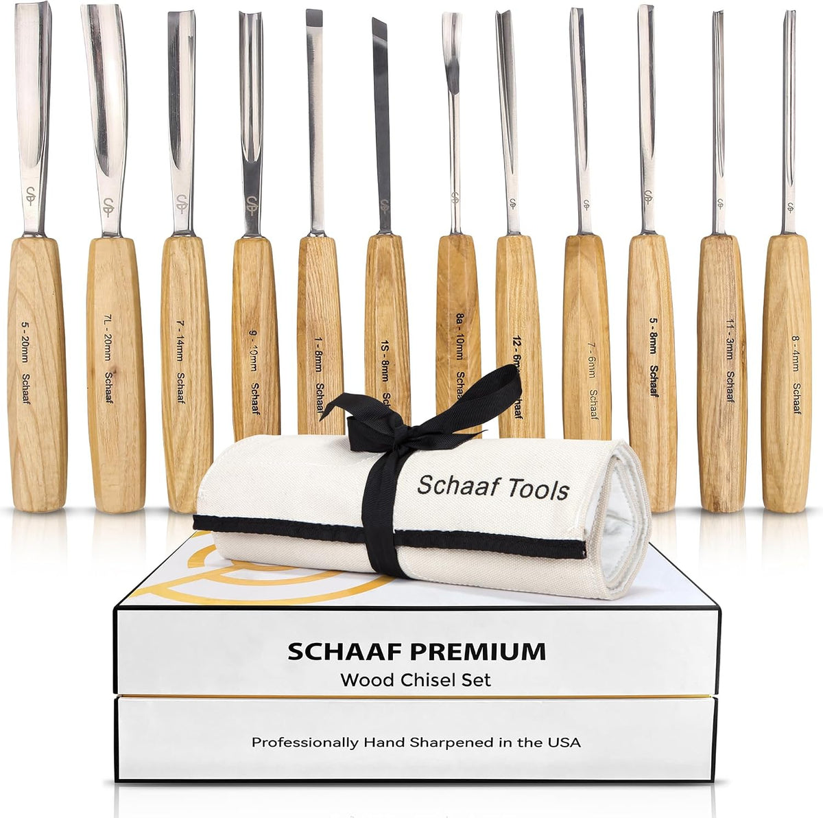 Schaaf Wood Carving Tools Wood Chisel Set with Gouges, Cr-V 60 Steel