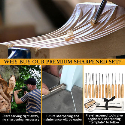 Schaaf Wood Carving Tools Wood Chisel Set with Gouges, Cr-V 60 Steel