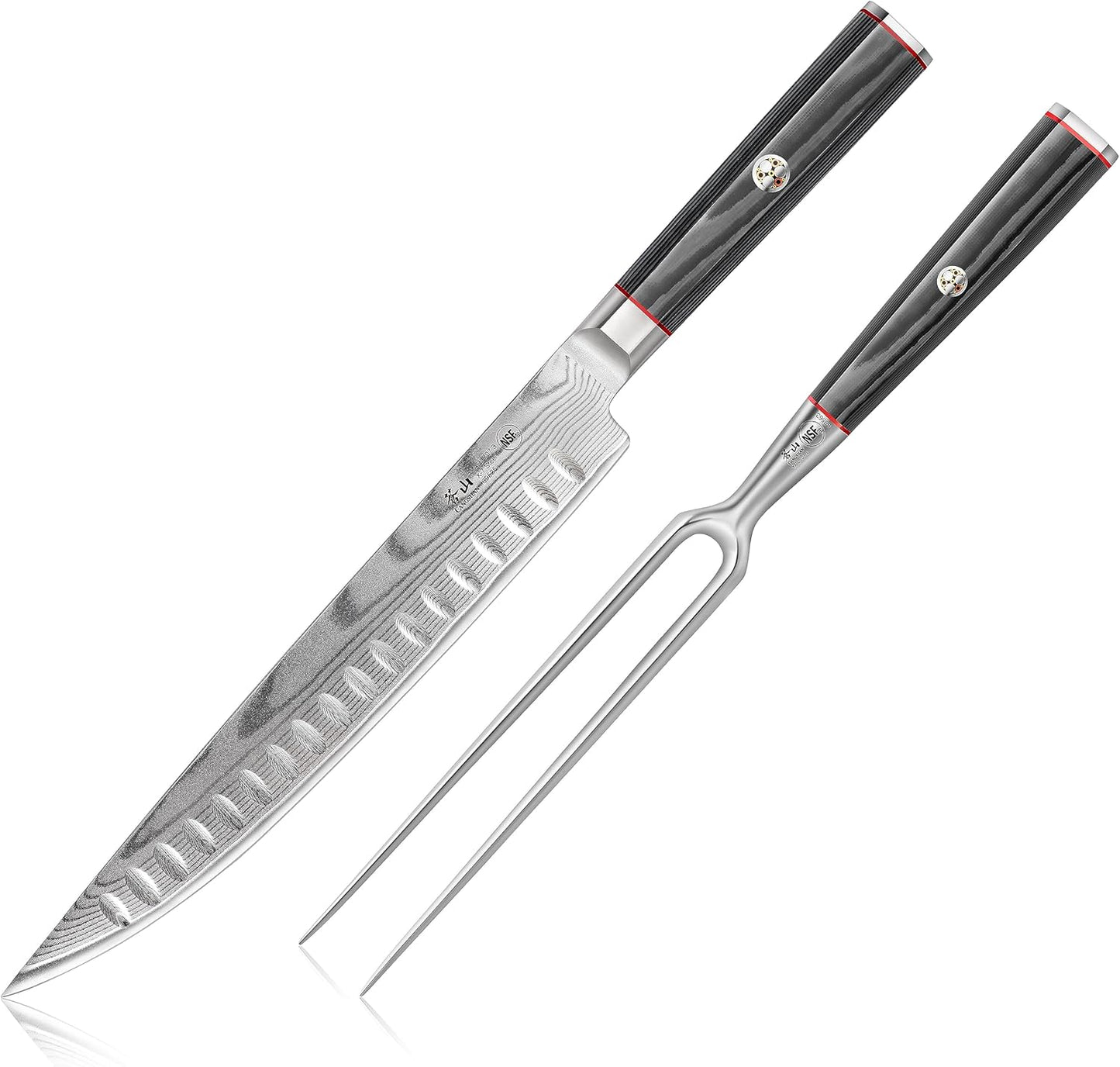 Cangshan YARI Series 2-Piece Carving Set with Ash Wood Box, X-7 Damascus Steel, 501332