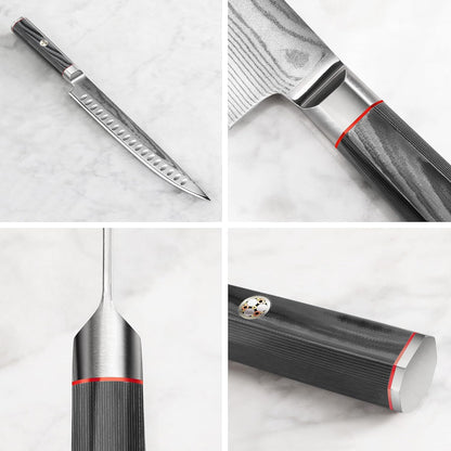 Cangshan YARI Series 2-Piece Carving Set with Ash Wood Box, X-7 Damascus Steel, 501332