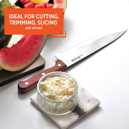 IMUSA 6 Inch Chef Stainless Steel Santoku Knife with Woodlook Handle