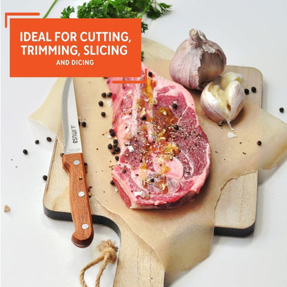 IMUSA 6 Inch Chef Stainless Steel Santoku Knife with Woodlook Handle