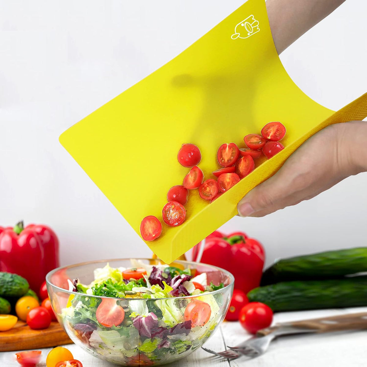 Flexible Plastic Cutting Boards for Kitchen Set of 3, Color Coded Cutting Mats, Non-Slip Cutting Boards for Meat, Dishwasher Safe, Gray