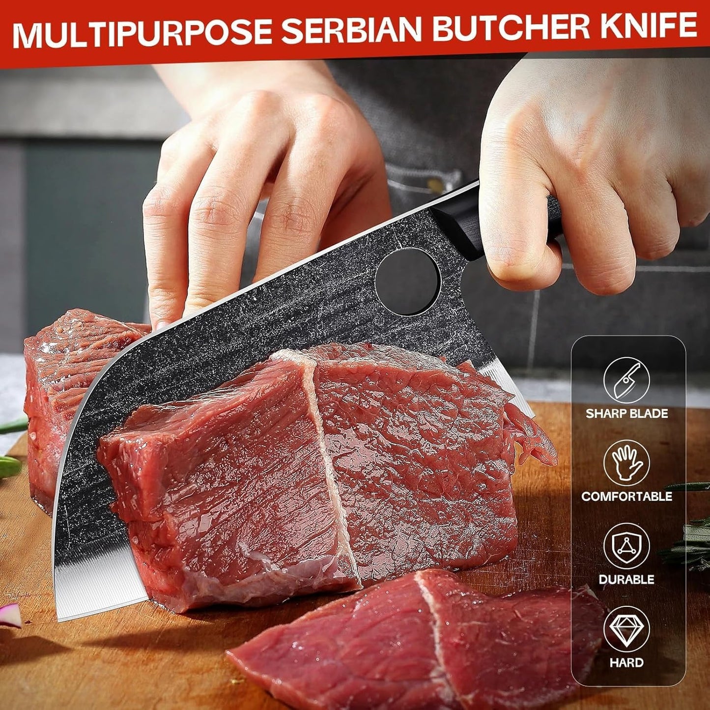 Seafood Market Fish Knives - Professional Kitchen Knife | Sharp Slaughter Fish Special Knife Meat Cleaver, Gifts for Men Women