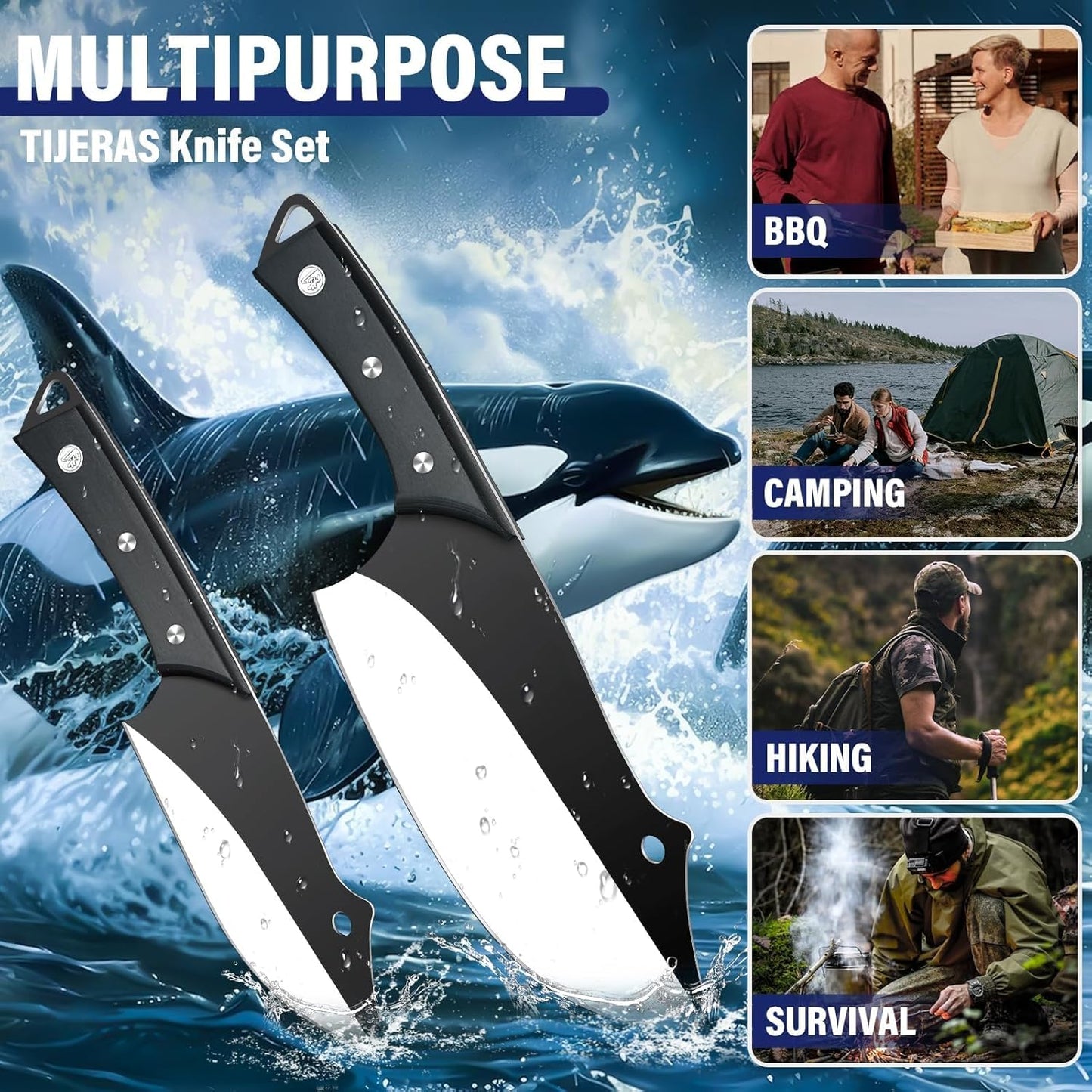 Seafood Market Fish Knives - Professional Kitchen Knife | Sharp Slaughter Fish Special Knife Meat Cleaver, Gifts for Men Women